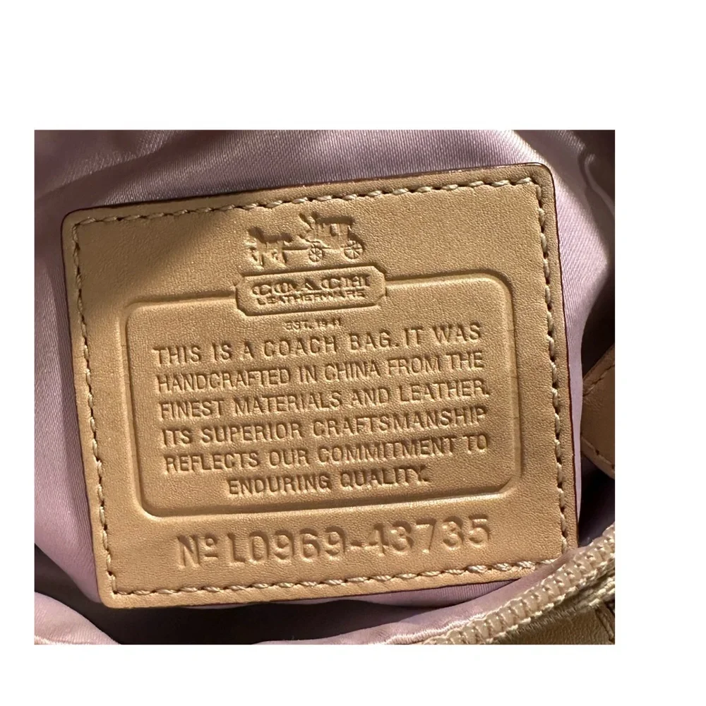 EUC Coach Monogramed Kristin Swingback Crossbody - Gold/Tan Tones - Picture 6 of 6